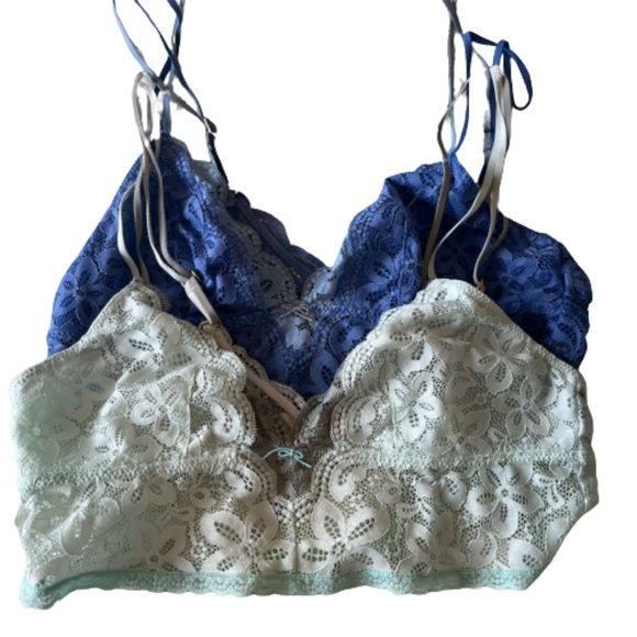 AERIE lace long line bralettes, two toned set - Picture 2 of 7